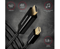 Axagon RVDM-HI14C2 Mini DisplayPort - HDMI kabel 1.8m, 4K/30Hz - 1485476 - zdjęcie 3